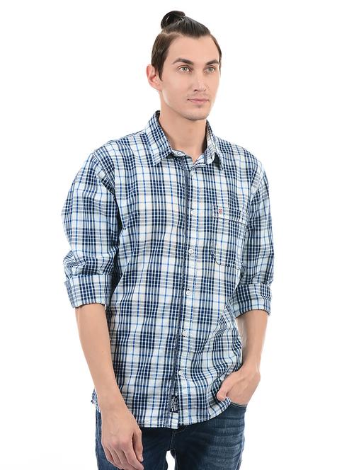 blue cotton casual shirt - 14543210 - Very Small Image - 1
