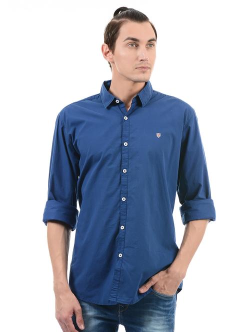 blue cotton casual shirt - 14543212 - Very Small Image - 1