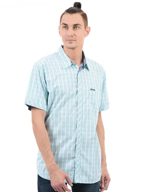 blue cotton blend casual shirt - 14543225 - Very Small Image - 1