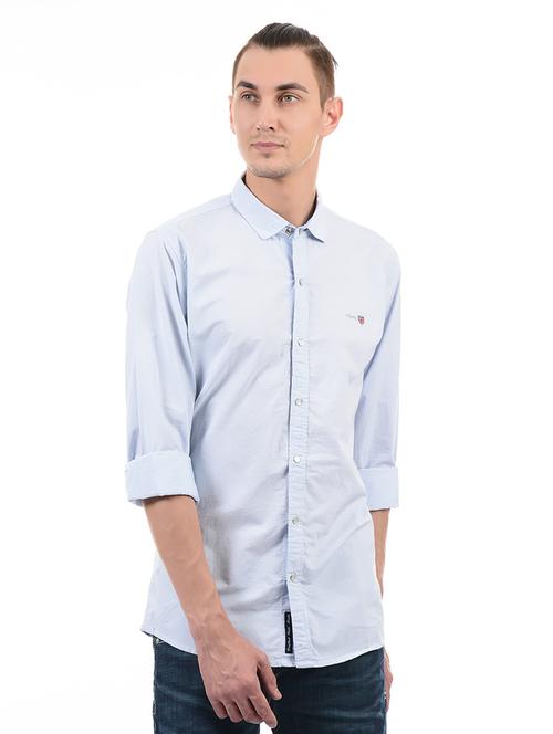 blue cotton casual shirt - 14543226 - Very Small Image - 1