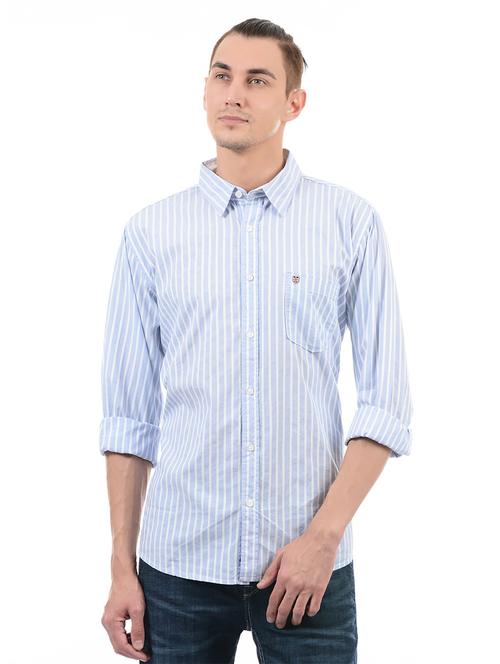 blue cotton casual shirt - 14543229 - Very Small Image - 1