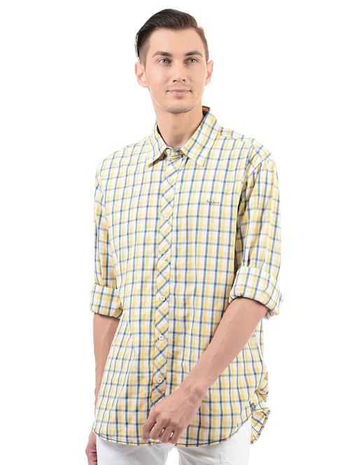 yellow cotton blend casual shirt - 14543235 - Very Small Image - 1