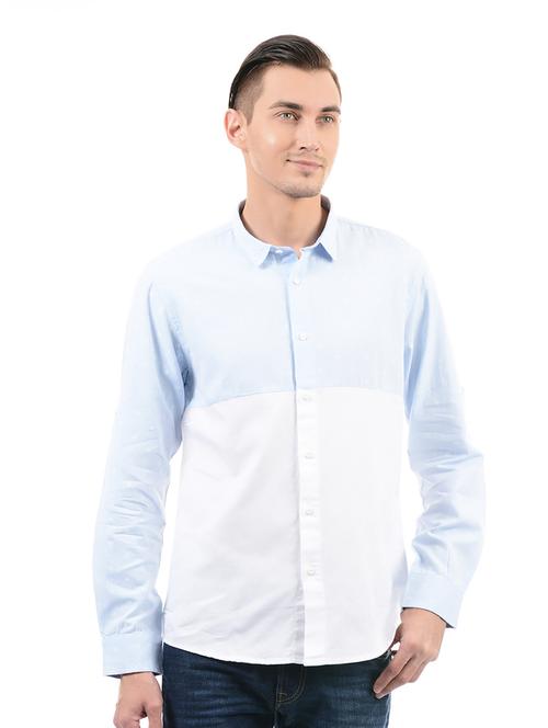blue cotton casual shirt - 14543252 - Very Small Image - 1