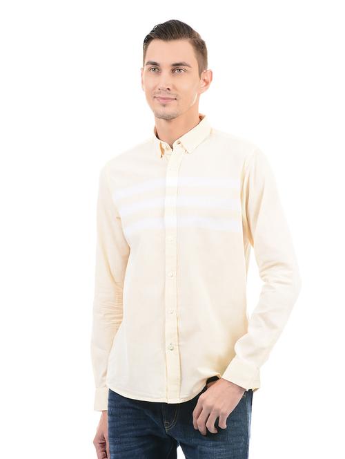 yellow cotton casual shirt - 14543256 - Standard Image - 1