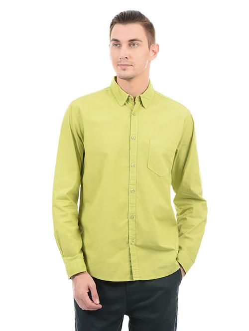 green cotton casual shirt - 14543258 - Standard Image - 1