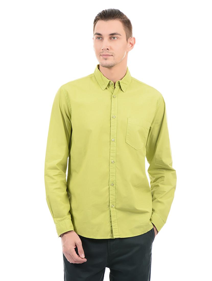 green cotton casual shirt - 14543258 - Zoom Image - 1