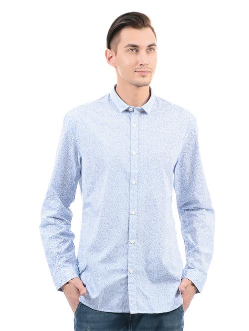 blue cotton casual shirt - 14543261 - Standard Image - 1