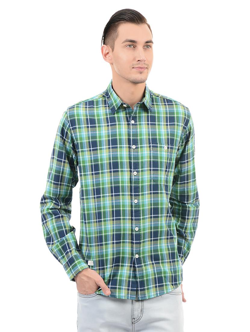 green cotton casual shirt - 14543262 - Zoom Image - 1