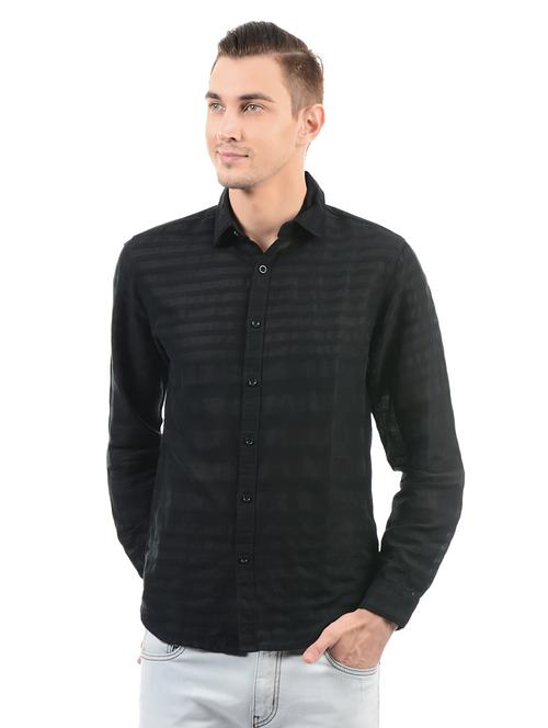 black cotton casual shirt - 14543268 - Very Small Image - 1