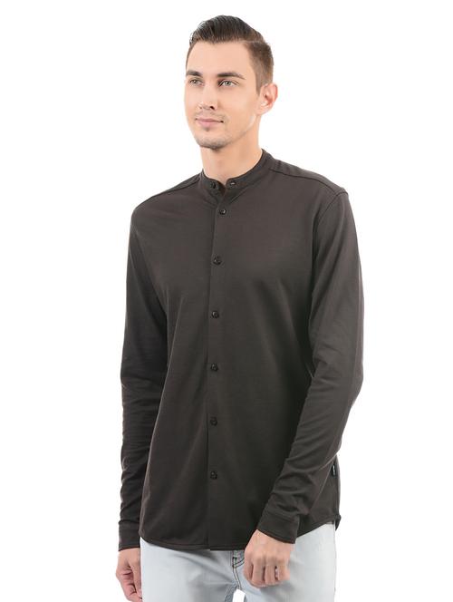 brown cotton casual shirt - 14543270 - Standard Image - 1