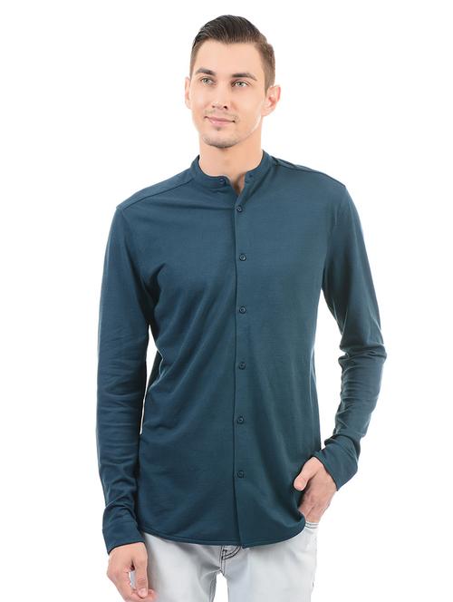 green cotton casual shirt - 14543271 - Very Small Image - 1