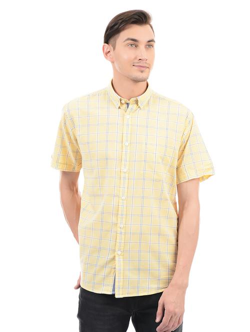 yellow cotton blend casual shirt - 14543291 - Standard Image - 1