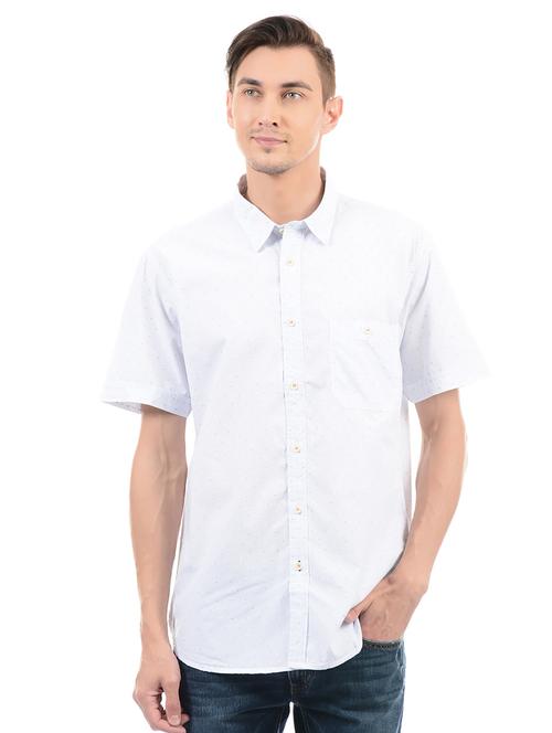 blue cotton blend casual shirt - 14543297 - Very Small Image - 1