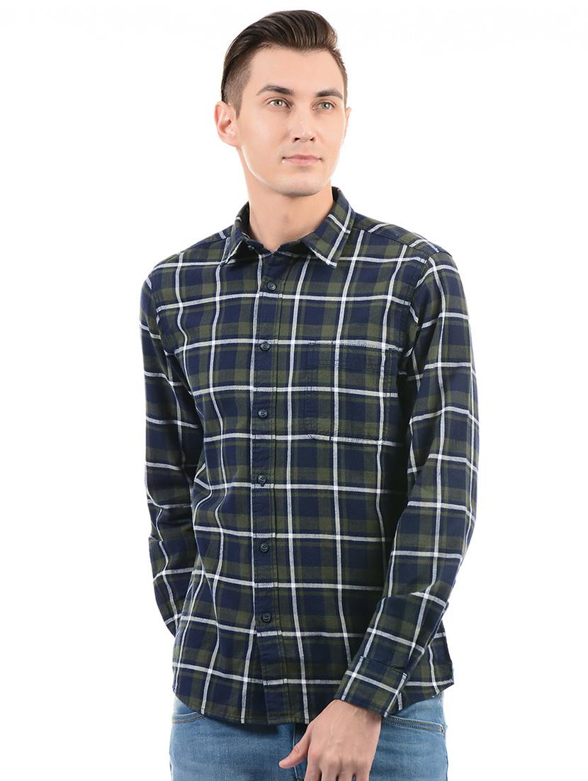 navy blue cotton casual shirt - 14543318 - Zoom Image - 1