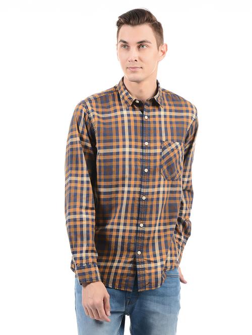brown cotton casual shirt - 14543321 - Standard Image - 1