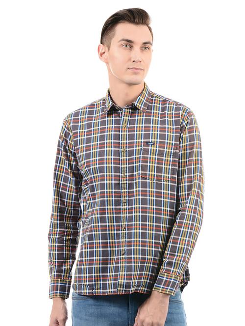 brown cotton casual shirt - 14543323 - Very Small Image - 1