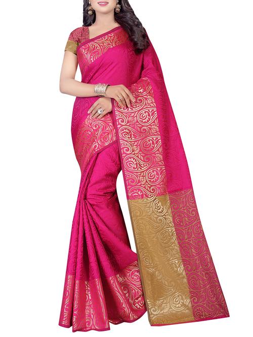Pink woven saree - 14543371 - Very Small Image - 1