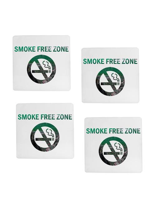 Smoke Free Zone printed Set of 4 coasters - 14543451 - Standard Image - 1