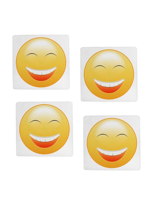 Smily Cartoon printed Set of 4 coasters - 14543453 - Standard Image - 1