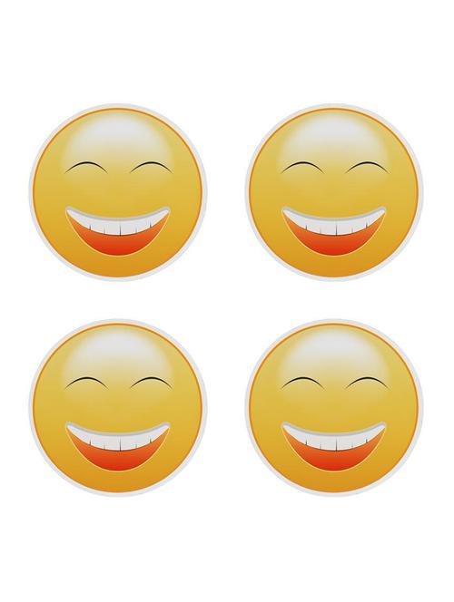 Smily Laughing Cartoon printed Set of 4 coasters - 14543464 - Standard Image - 1