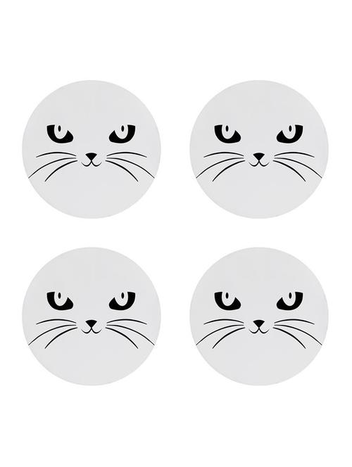 Angry Cat printed Set of 4 coasters - 14543487 - Standard Image - 1