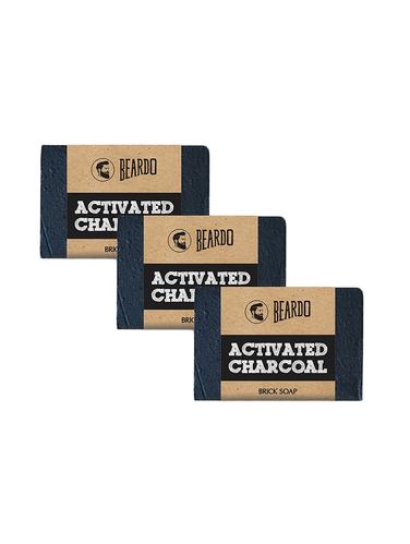 Beardo Activated Charcoal Brick Soap - 125G (Set Of 3) - 14543556 - Very Small Image - 1