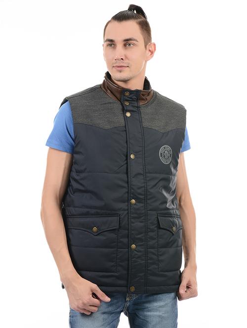 navy blue nylon quilted jacket - 14543578 - Very Small Image - 1