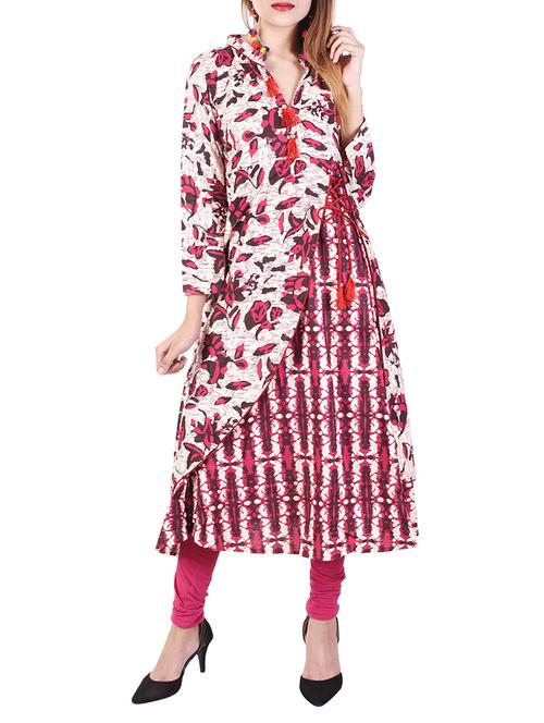 multicolored cotton layered kurta - 14543706 - Very Small Image - 1