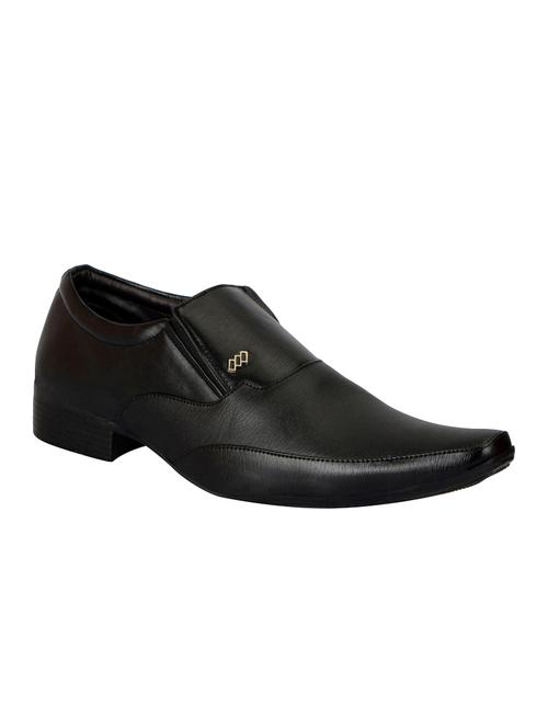 black Leather formal slip on - 14543768 - Standard Image - 1