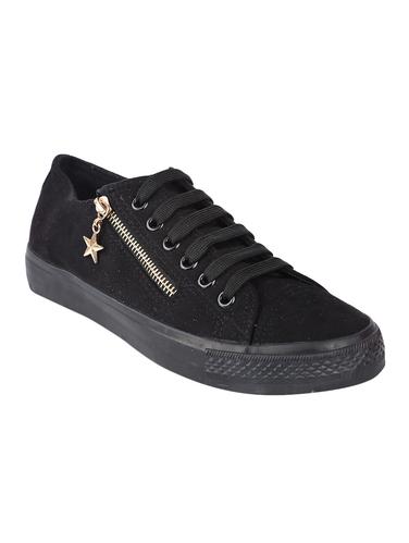 black fabric laceup sneakers - 14543851 - Very Small Image - 1