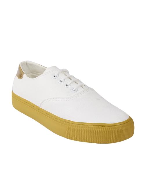 white fabric laceup sneakers - 14543854 - Very Small Image - 1