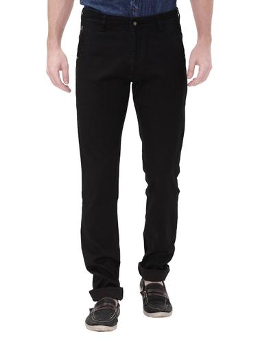 black cotton flat front casual trouser - 14543923 - Very Small Image - 1