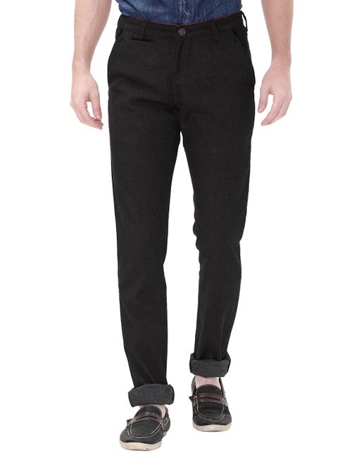 black cotton chinos casual trousers - 14543950 - Very Small Image - 1