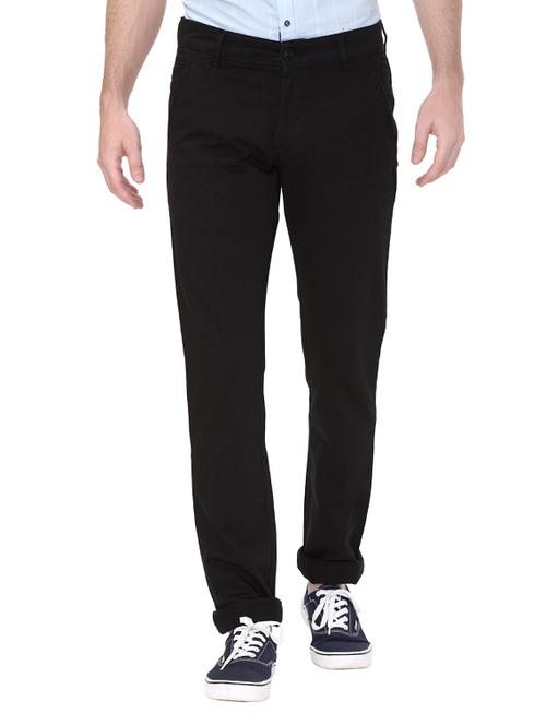 black cotton chinos casual trousers - 14543953 - Very Small Image - 1