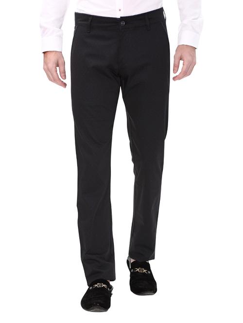black cotton chinos casual trousers - 14543955 - Very Small Image - 1