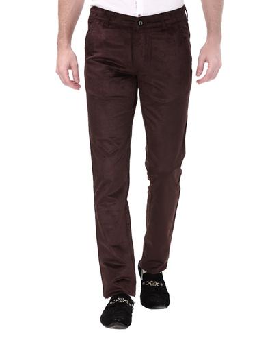 brown cotton corduroy casual trousers - 14543958 - Very Small Image - 1