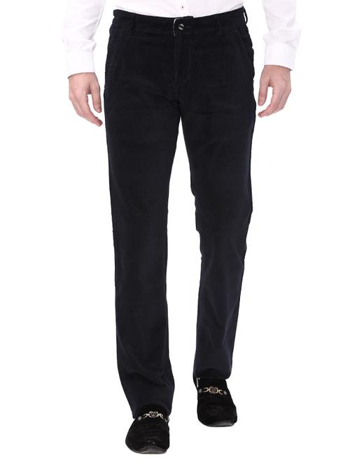 navy blue cotton corduroy casual trousers - 14543962 - Standard Image - 1