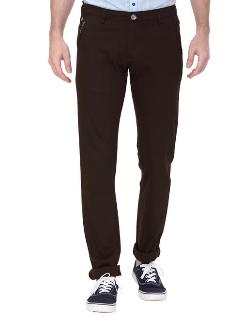 brown cotton chinos casual trousers - 14543970 - Standard Image - 1