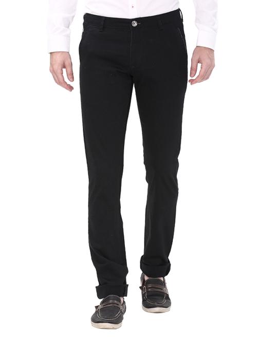 black cotton chinos casual trousers - 14543971 - Standard Image - 1