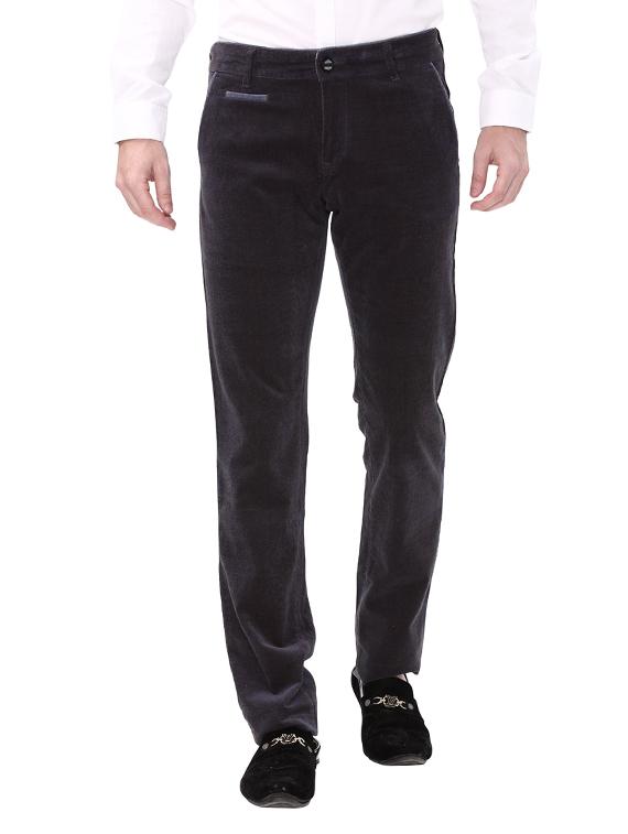 black cotton corduroy casual trousers - 14543976 - Zoom Image - 1