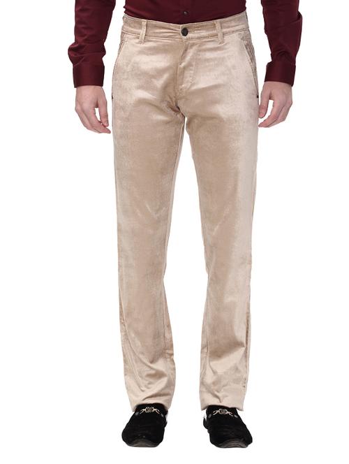 beige cotton corduroy casual trousers - 14543984 - Standard Image - 1