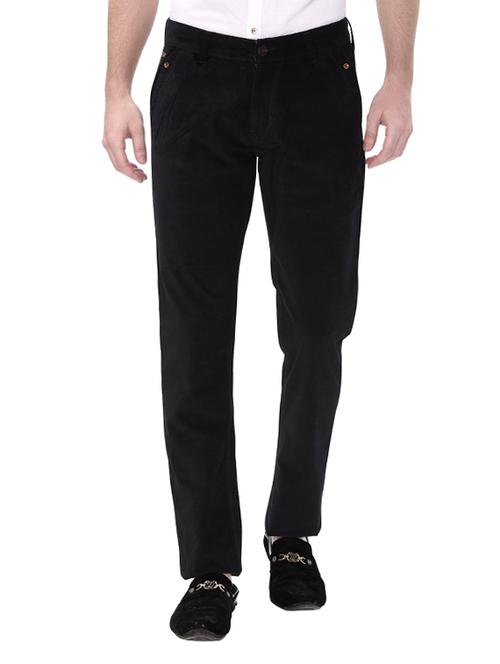 black cotton corduroy casual trousers - 14543991 - Standard Image - 1