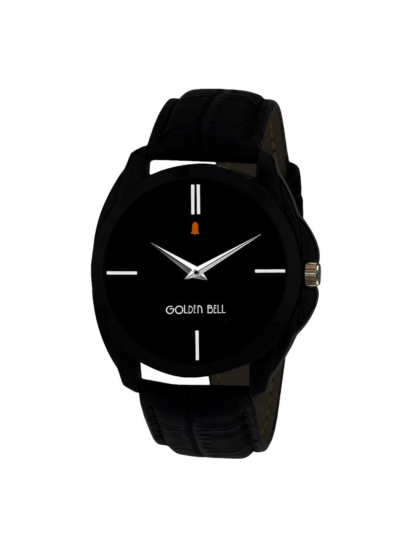 Golden Bell Original Black Dial Black Strap Analog Wrist Watch for Men - GB-446 - 14544067 - Zoom Image - 1