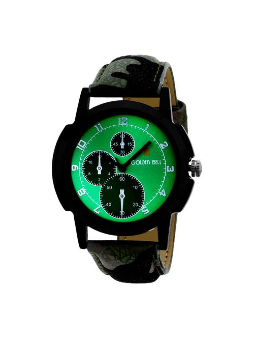 Golden Bell Original Green Dial Multicolour Strap Analog Wrist Watch for Men - GB-616 - 14544090 - Very Small Image - 1
