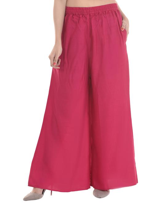 pink rayon palazzos - 14544119 - Very Small Image - 1