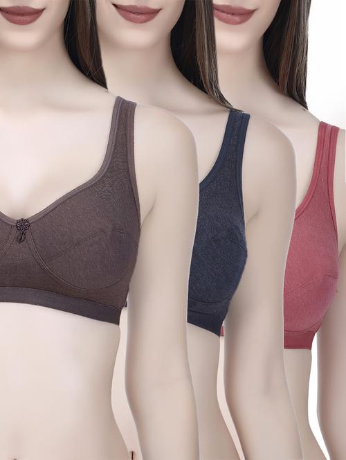 Set of 3 multi colored bras - 14544211 - Very Small Image - 1