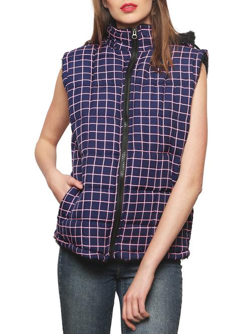 blue crepe gilet jacket - 14544283 - Very Small Image - 1