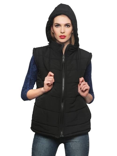 black crepe gilet jacket - 14544289 - Very Small Image - 1