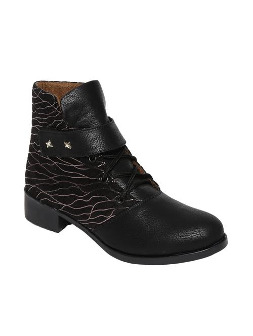 black faux leather ankle boot - 14544462 - Standard Image - 1