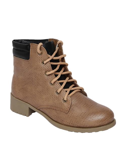 tan faux leather ankle boot - 14544463 - Standard Image - 1